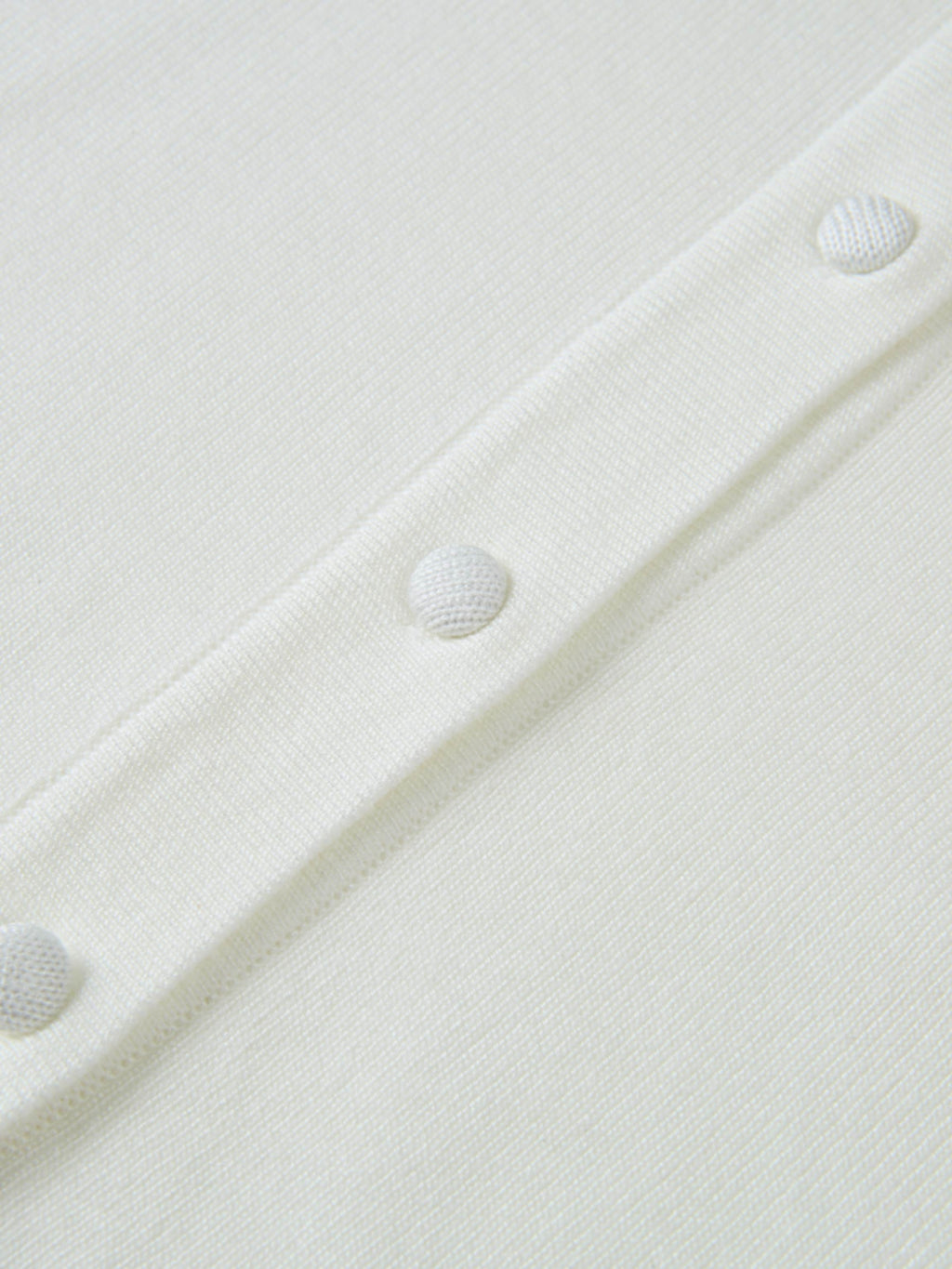 Basic Crew Knit Cardigan 17"- Cream