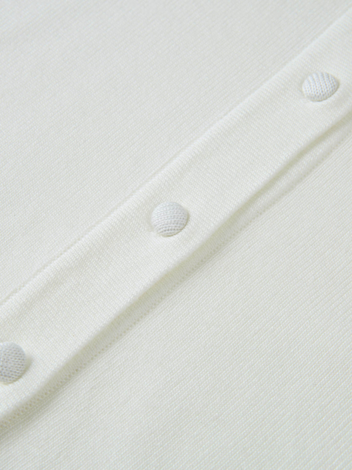 Basic Crew Knit Cardigan 17"- Cream