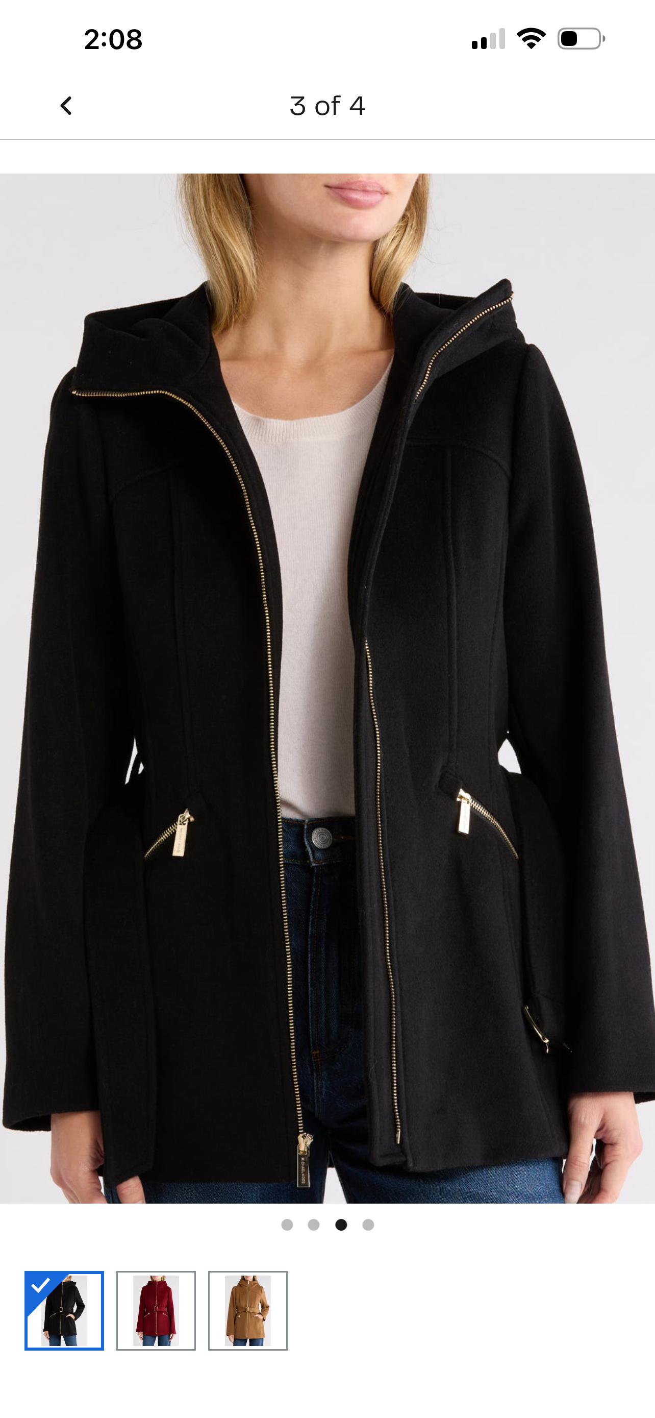 hael Kors Women’s Zip Front Jacket – Black