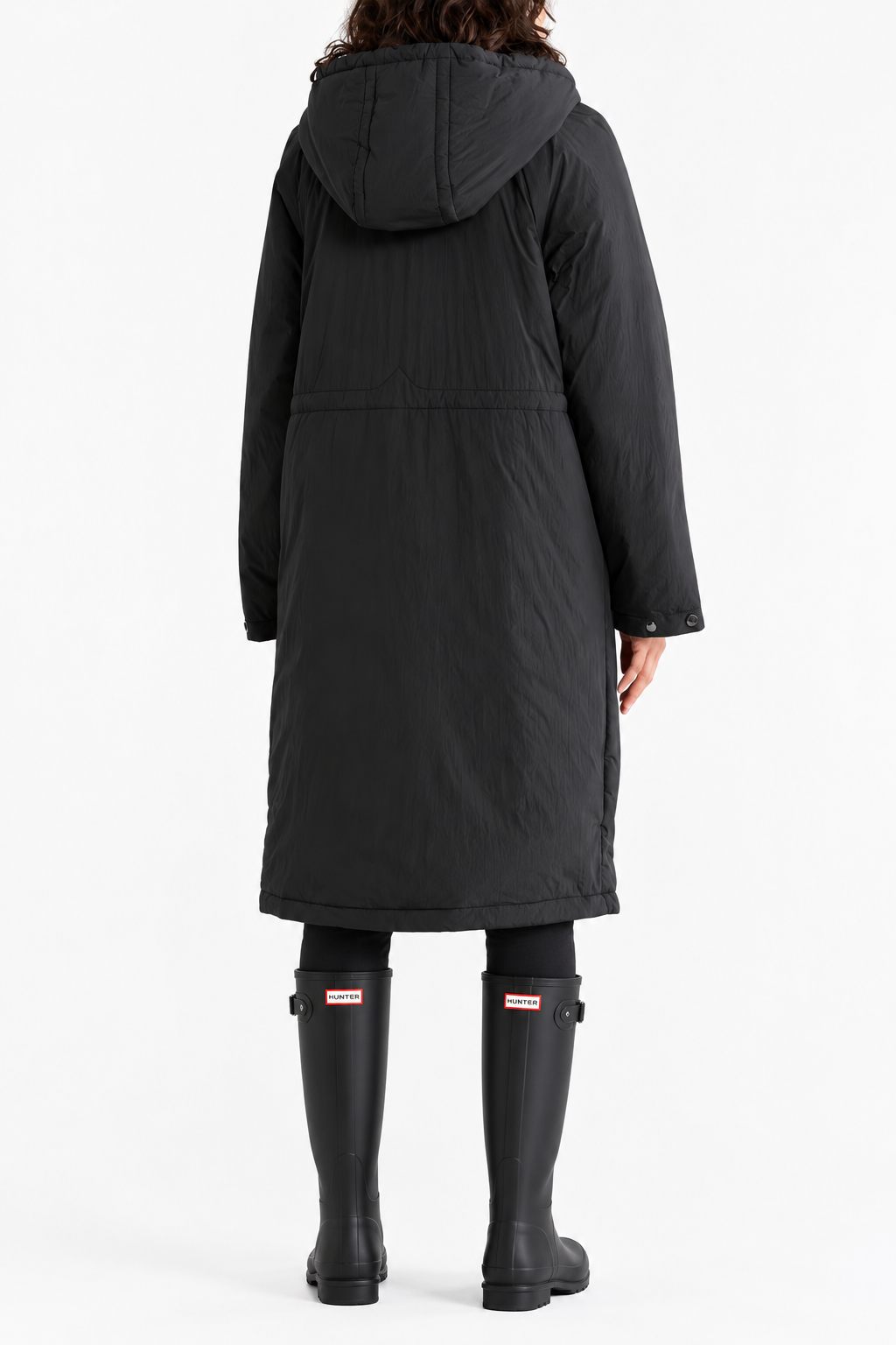 Hunter Isabelle Padded Rain Coat – Black