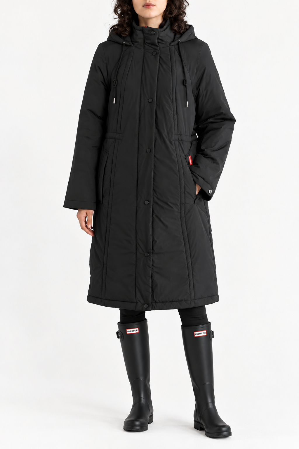 Hunter Isabelle Padded Rain Coat – Black